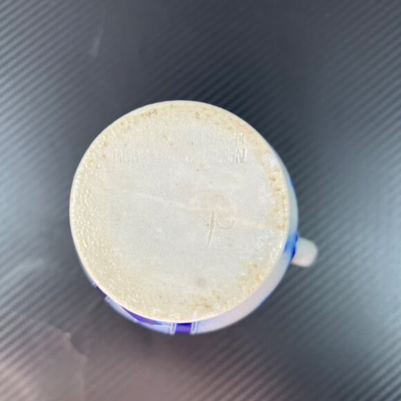 Vintage Pitcher Reinhold Merkelbach Cobalt Blue Lion Salt-glazed Germany Signed - Picture 5 of 7